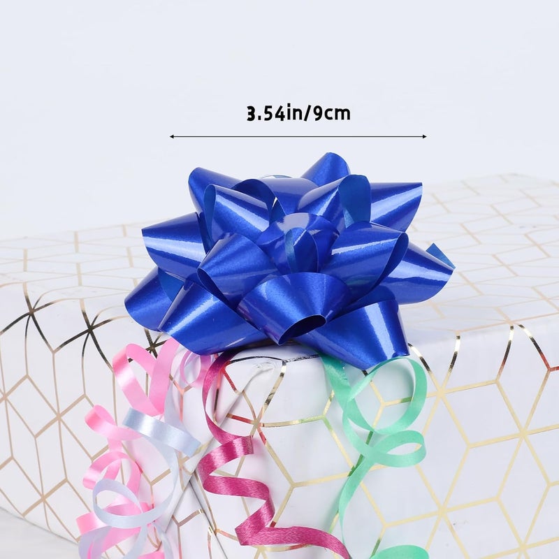 DYSHIPEN 24 Large Gift Bows,3.5 inches, Bows for Gift Wrapping and Presents,Christmas Bows,for Parties, Birthdays, Weddings or Other Holidays. (Dark Blue) - Image 4